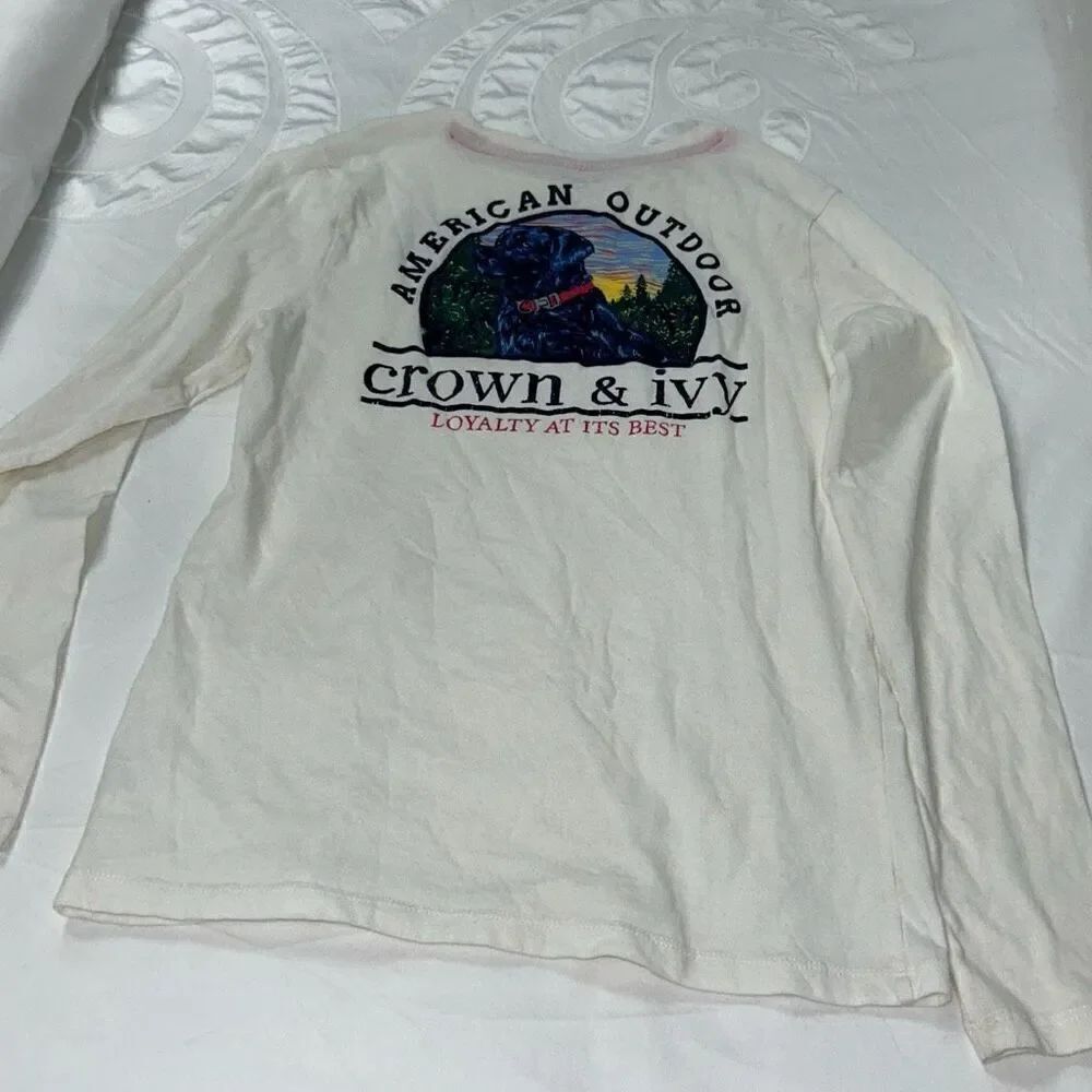 Crown & ivy dog outdoor shirt boys sz m 10-12